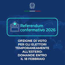 Referendum Costituzionale del 22/23 Marzo 2026 - Opzione degli elettori temporaneamente all'estero